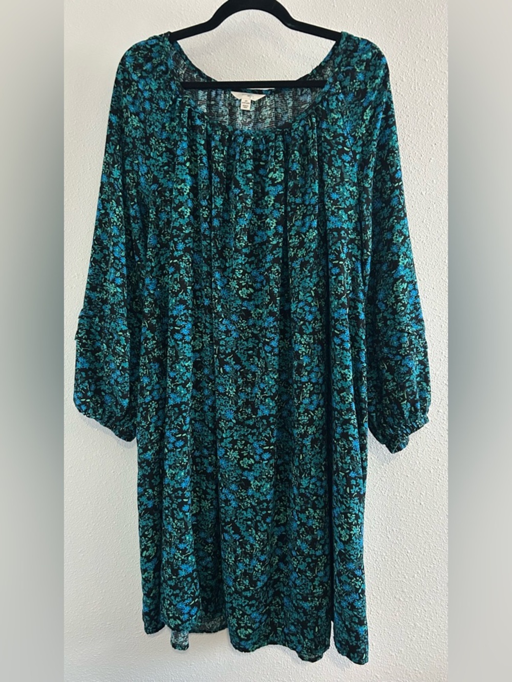 Terra & Sky Teal and Black Floral Tunic